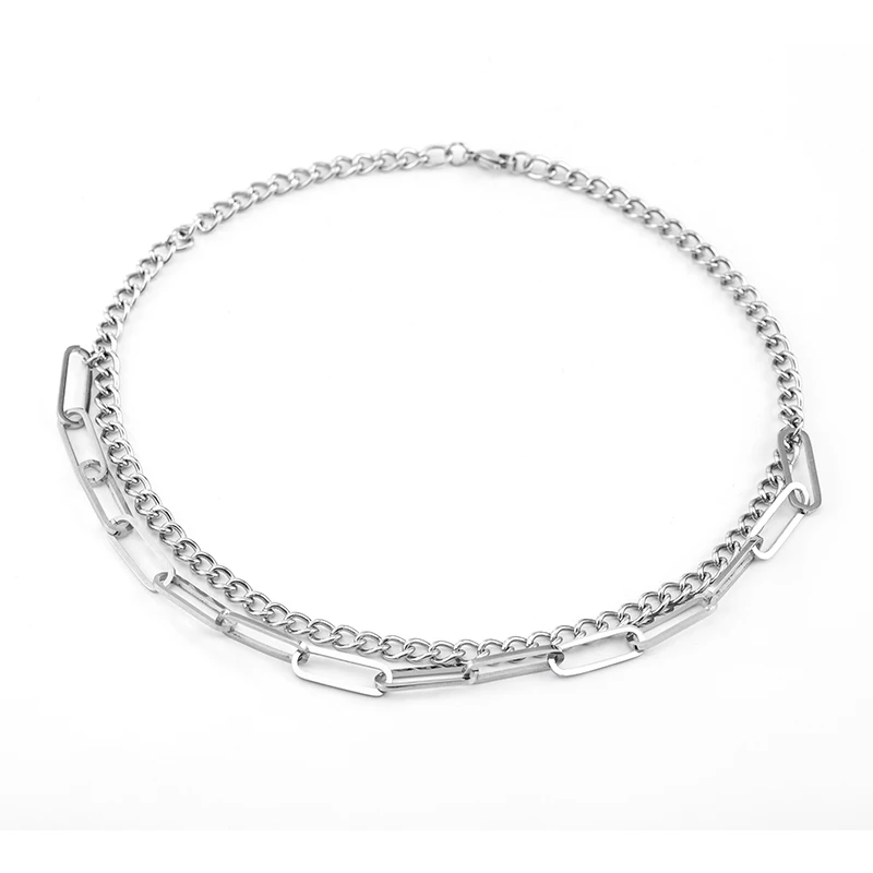 Factory Wholesale Hip Hop Simple Personality Pendant Stainless Steel Double Chain Connection Necklaces
Factory Wholesale Hip Hop Simple Personality Pendant Stainless Steel Double Chain Connection Necklaces
