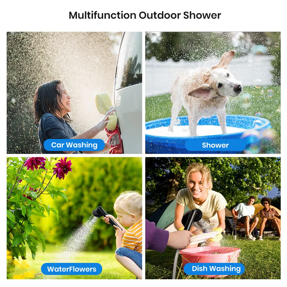 Portable Outdoor Shower Pump Electric Rechargeable USB-C Charge & Stainless Shoewr Head for Camping Hiking Pet Shower Traveling
Portable Outdoor Shower Pump Electric Rechargeable USB-C Charge & Stainless Shoewr Head for Camping Hiking Pet Shower Traveling