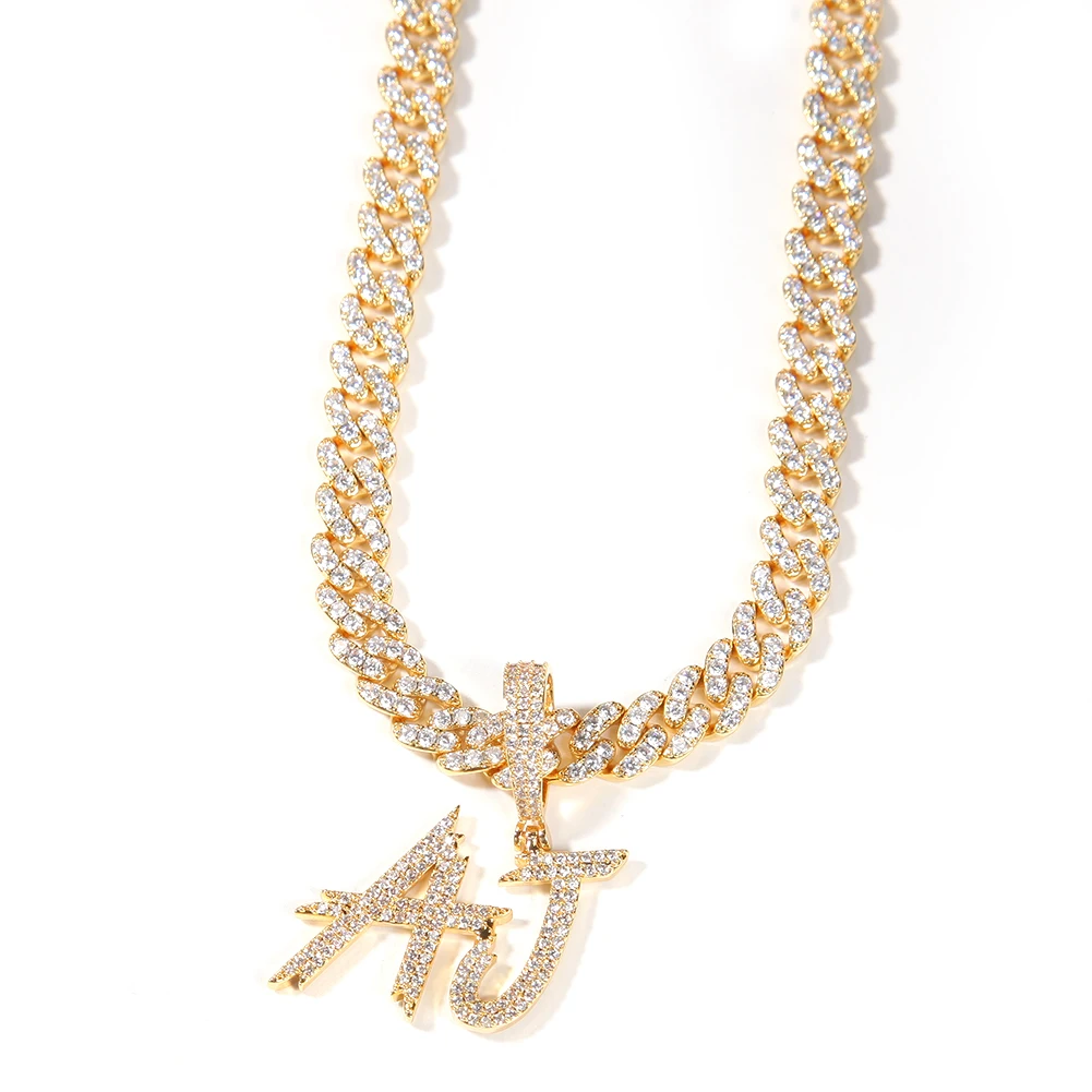 THE BLING KING Custom Brush Font Initial Letter Pendant Iced Out 2 Rows Cubic Zirconia Personalized Name Necklace Hiphop Jewelry
THE BLING KING Custom Brush Font Initial Letter Pendant Iced Out 2 Rows Cubic Zirconia Personalized Name Necklace Hiphop Jewelry