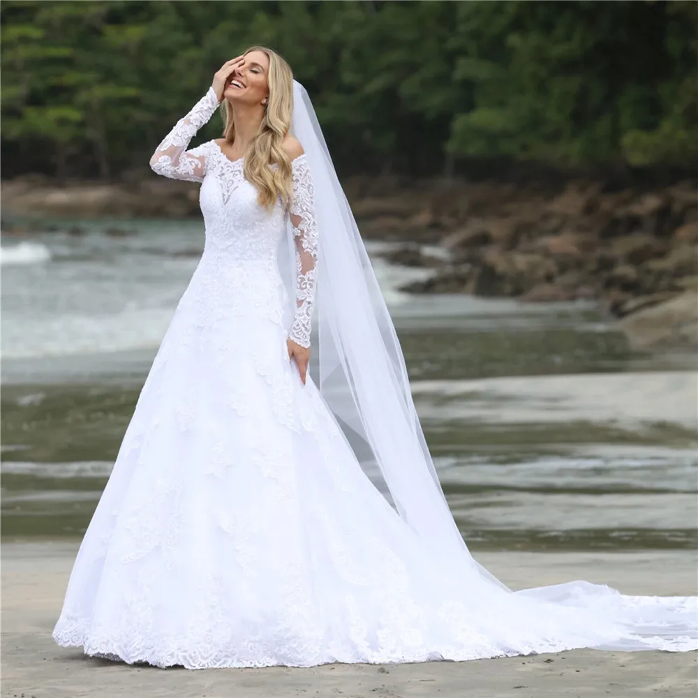 Spring Women Bride Long Sleeves Mermaid Wedding Dress Plus Size Lace Appliques Beaded Trumpet Princess Bridal Gowns Robe Mariee
Spring Women Bride Long Sleeves Mermaid Wedding Dress Plus Size Lace Appliques Beaded Trumpet Princess Bridal Gowns Robe Mariee