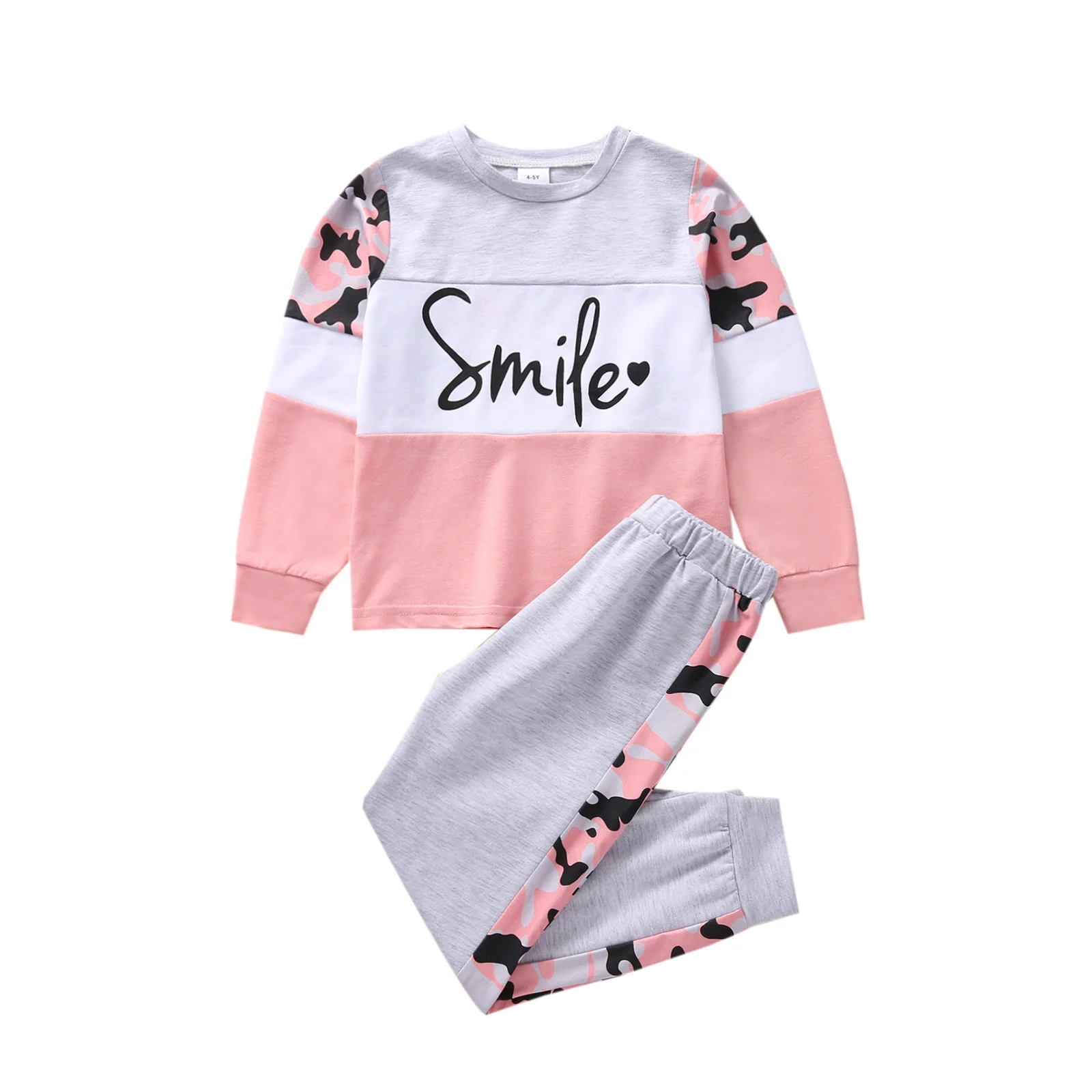 Nituyy Official New Fashion Baby Long Sleeve + Trousers Smile Letter Printing Camouflage Pattern Spring Clothing 4-9T 
Nituyy Official New Fashion Baby Long Sleeve + Trousers Smile Letter Printing Camouflage Pattern Spring Clothing 4-9T