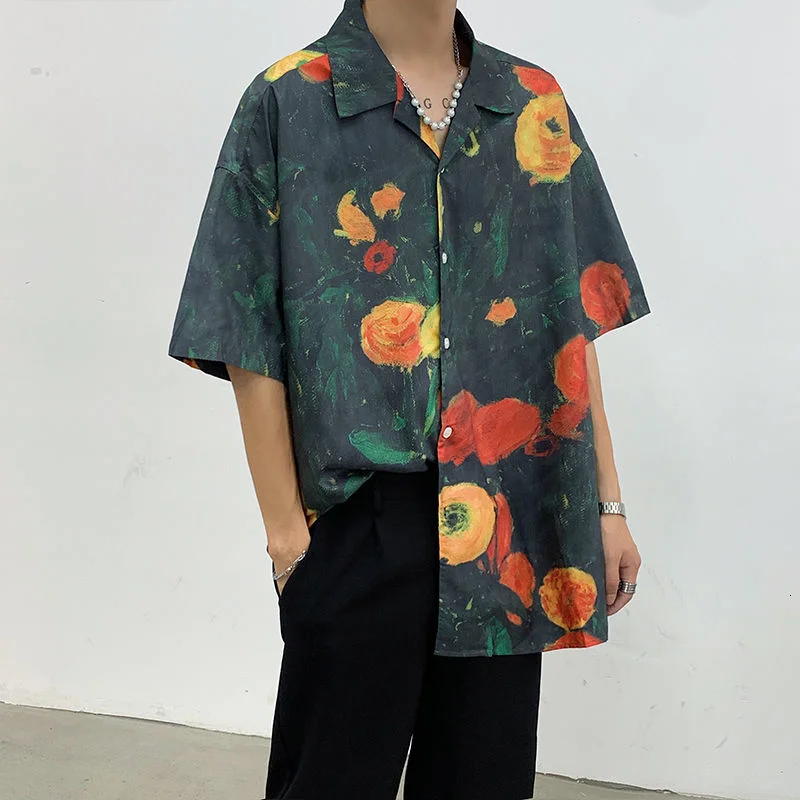 Summer Flower Shirts Men's Fashion Printed Casual Shirts Men Streetwear Korean Loose Hawaiian Shirts Mens Short-sleeved Shirts
Summer Flower Shirts Men's Fashion Printed Casual Shirts Men Streetwear Korean Loose Hawaiian Shirts Mens Short-sleeved Shirts