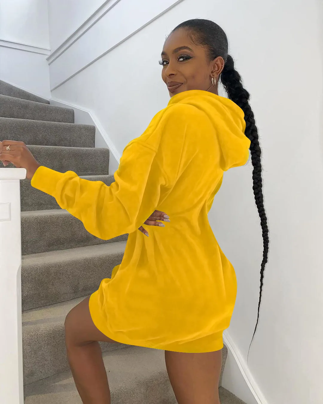 Autumn Winter Classic Solid Hooded Women's Dress Long Sleeve Sweatshirts Activewear Hoodies Mini Loose Dresses Fashion Vetsidos
Autumn Winter Classic Solid Hooded Women's Dress Long Sleeve Sweatshirts Activewear Hoodies Mini Loose Dresses Fashion Vetsidos