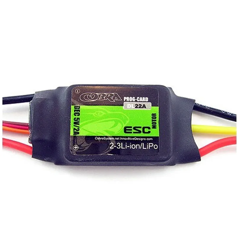 Original Cobra DL22A+ 22A ESC with Switching Regulator BEC 2A 5V 2-3S for DIY Fixed-wing Aircraft Model
Original Cobra DL22A+ 22A ESC with Switching Regulator BEC 2A 5V 2-3S for DIY Fixed-wing Aircraft Model