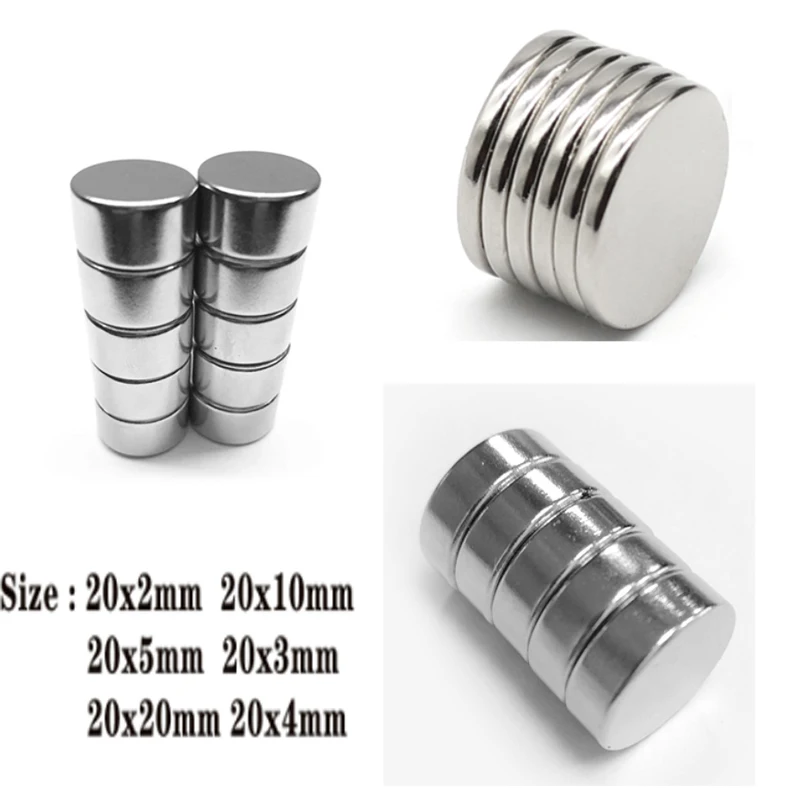 2/5/10/25 pc Dia 20 mm Neodymium Magnet Thickness 2/3/4/5/10/20 mm Round Super Powerful Strong Permanent Magnetic imanes Disc
2/5/10/25 pc Dia 20 mm Neodymium Magnet Thickness 2/3/4/5/10/20 mm Round Super Powerful Strong Permanent Magnetic imanes Disc