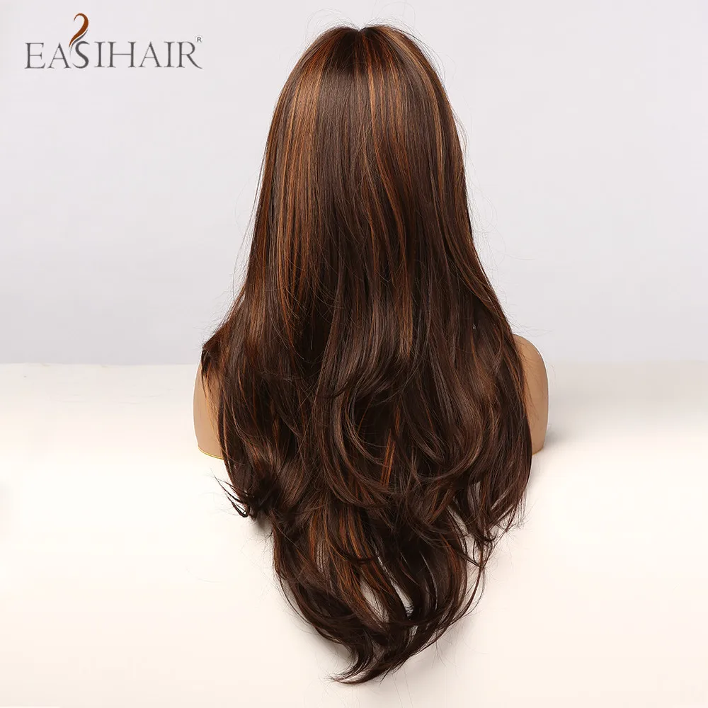 EASIHAIR длинные волнистые черные синтетические волосы блондинка изюминка