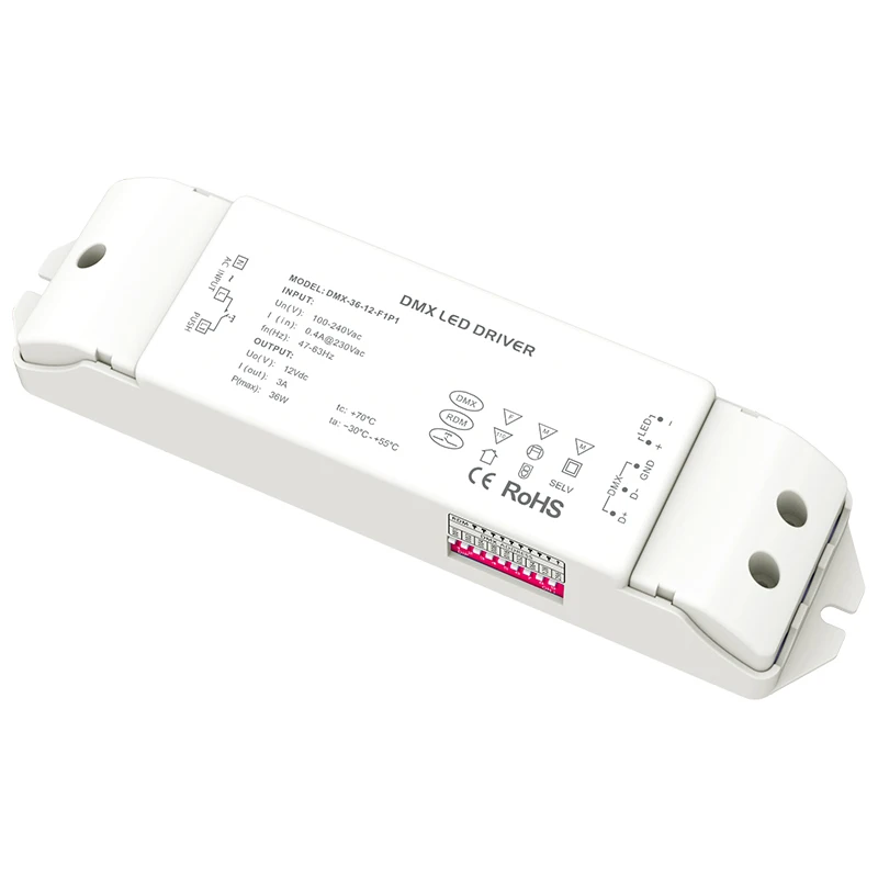 New Led DMX Intelligent Dimming Driver DMX512 RDM;AC100V-240V Input 12V 3A 36W Output Power Drive; Push Dim
New Led DMX Intelligent Dimming Driver DMX512 RDM;AC100V-240V Input 12V 3A 36W Output Power Drive; Push Dim