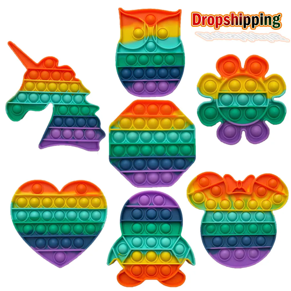 Pop Fidget Reliver Stress Toys Rainbow Push Bubble Antistress Toys Adult Children Sensory Toy To Relieve Autism Shipping Free 
Pop Fidget Reliver Stress Toys Rainbow Push Bubble Antistress Toys Adult Children Sensory Toy To Relieve Autism Shipping Free
