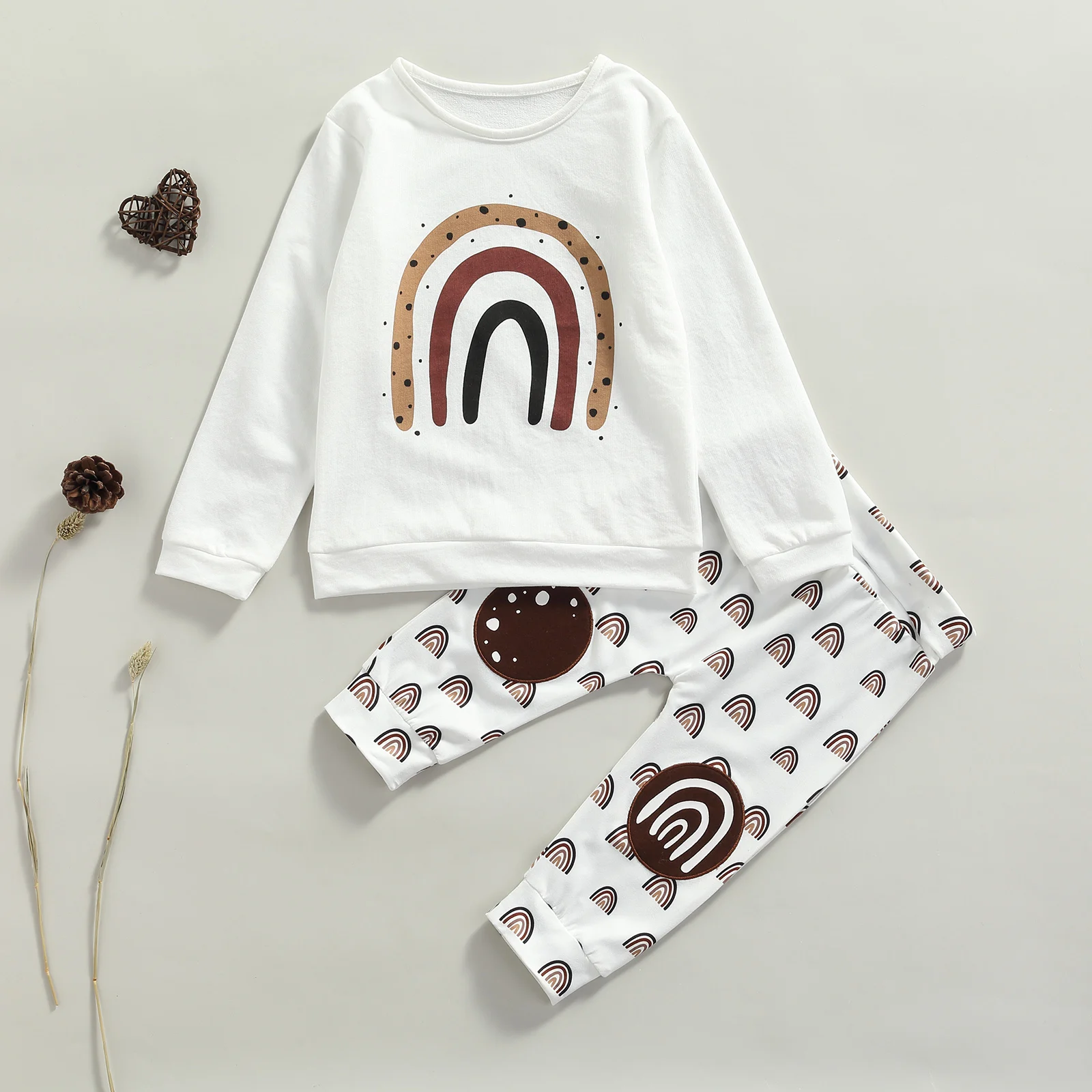 Autumn Little Boy’s Clothes Fashion T-shirt and Trousers Suit Rainbow Printing Long Sleeve Tops and Long Pants New Clothing
Autumn Little Boy’s Clothes Fashion T-shirt and Trousers Suit Rainbow Printing Long Sleeve Tops and Long Pants New Clothing