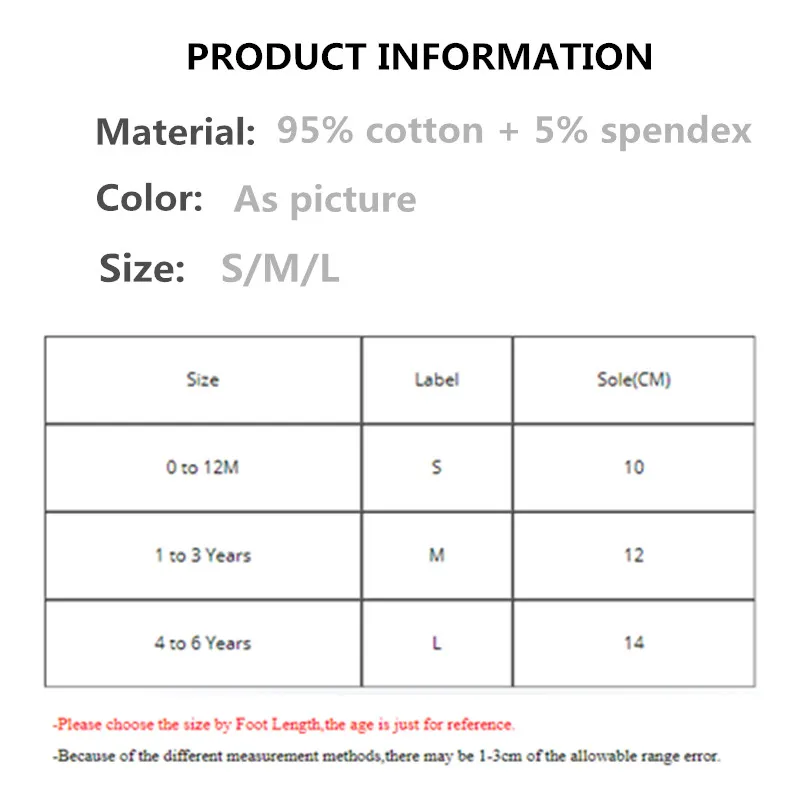 12Pairs/Lot Cotton Baby Socks Rubber Slip-Resistant Floor Small Kid's Suit 1-3Years
12Pairs/Lot Cotton Baby Socks Rubber Slip-Resistant Floor Small Kid's Suit 1-3Years