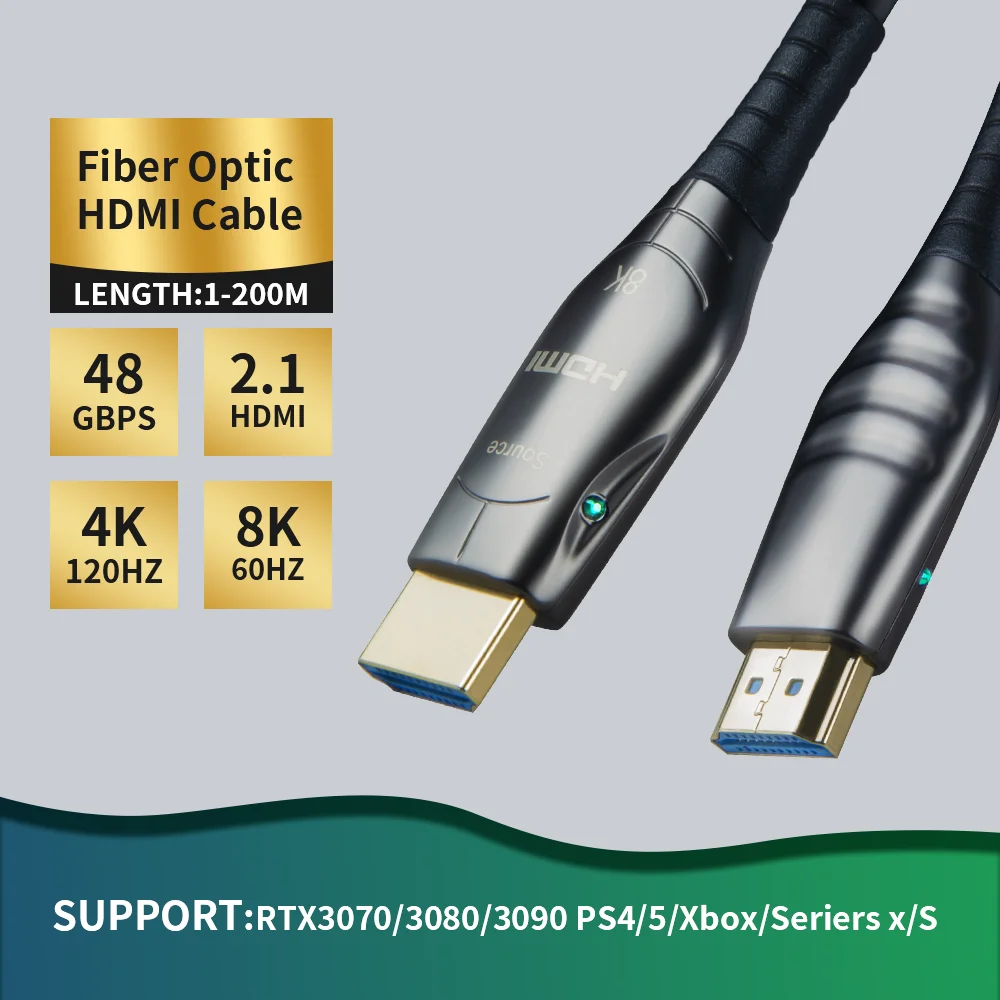 8K/60Hz Fiber Optic HDMI 2.1 Cable 48Gbs High Speed HDMI Cable Support eARC HDR For HD TV Box Laptop Projector PS5 Cable HDMI
8K/60Hz Fiber Optic HDMI 2.1 Cable 48Gbs High Speed HDMI Cable Support eARC HDR For HD TV Box Laptop Projector PS5 Cable HDMI
