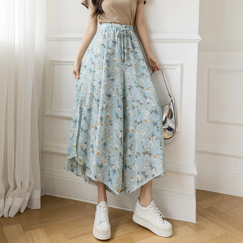 Printed Chiffon Ankle Long Wide-Leg Pants 2021 New Plus Size Trousers High Waist Pleated Bohemian Casual Beach Hakama
Printed Chiffon Ankle Long Wide-Leg Pants 2021 New Plus Size Trousers High Waist Pleated Bohemian Casual Beach Hakama