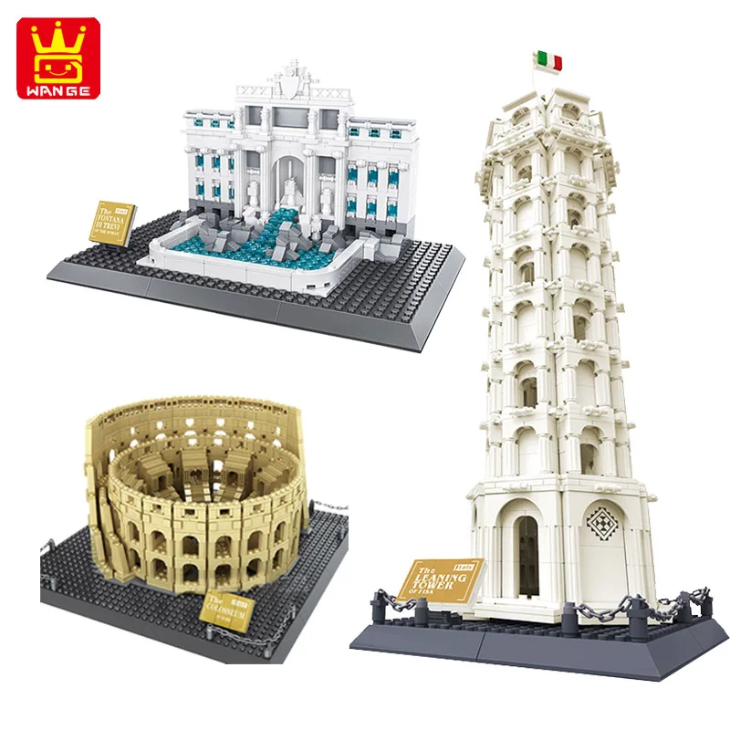 WANGE World's Famous ArchitectureFontana di Trevi Colosseum Leaning Tower of Pisa For Italy Building Blocks Construct Brick Toy
WANGE World's Famous ArchitectureFontana di Trevi Colosseum Leaning Tower of Pisa For Italy Building Blocks Construct Brick Toy