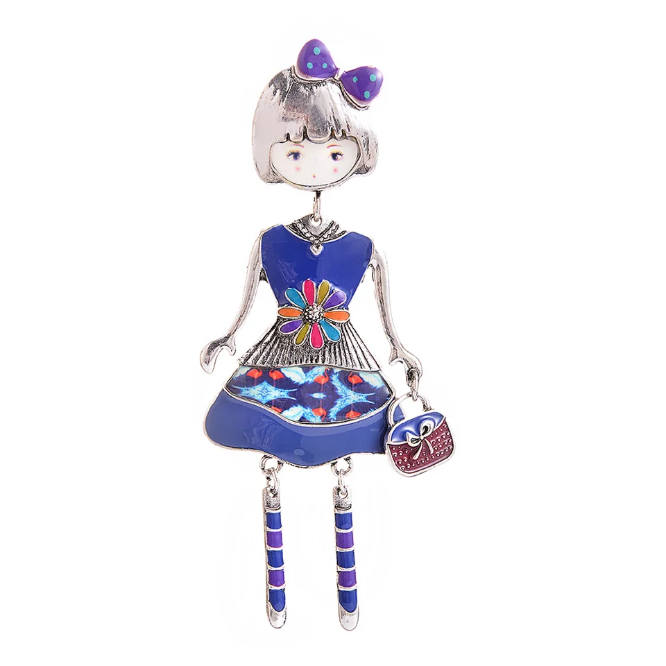 Cring Coco 2019 Hot Sale Cute Doll Shape Brooch Women Enamel Alloy Jewelry Brooches for Girls Dress Coat Wedding Party Gifts | Украшения и