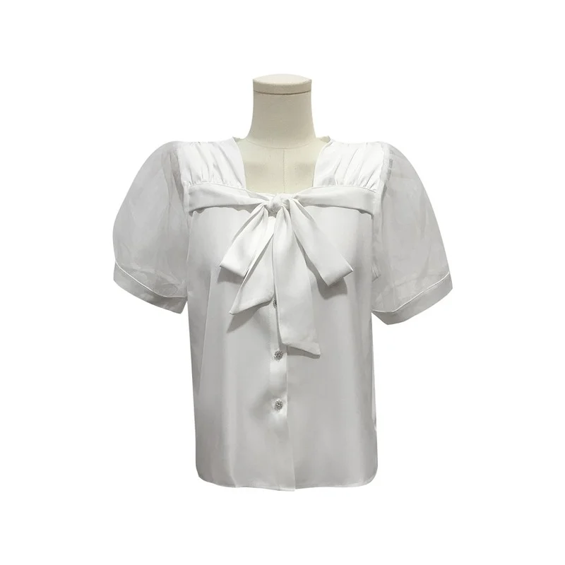 Korejepo Women Shirts 2021 Summer French Gentle Temperament Sweet Puff Sleeve Bowknot Square Collar Solid Color Satin Blouses
Korejepo Women Shirts 2021 Summer French Gentle Temperament Sweet Puff Sleeve Bowknot Square Collar Solid Color Satin Blouses