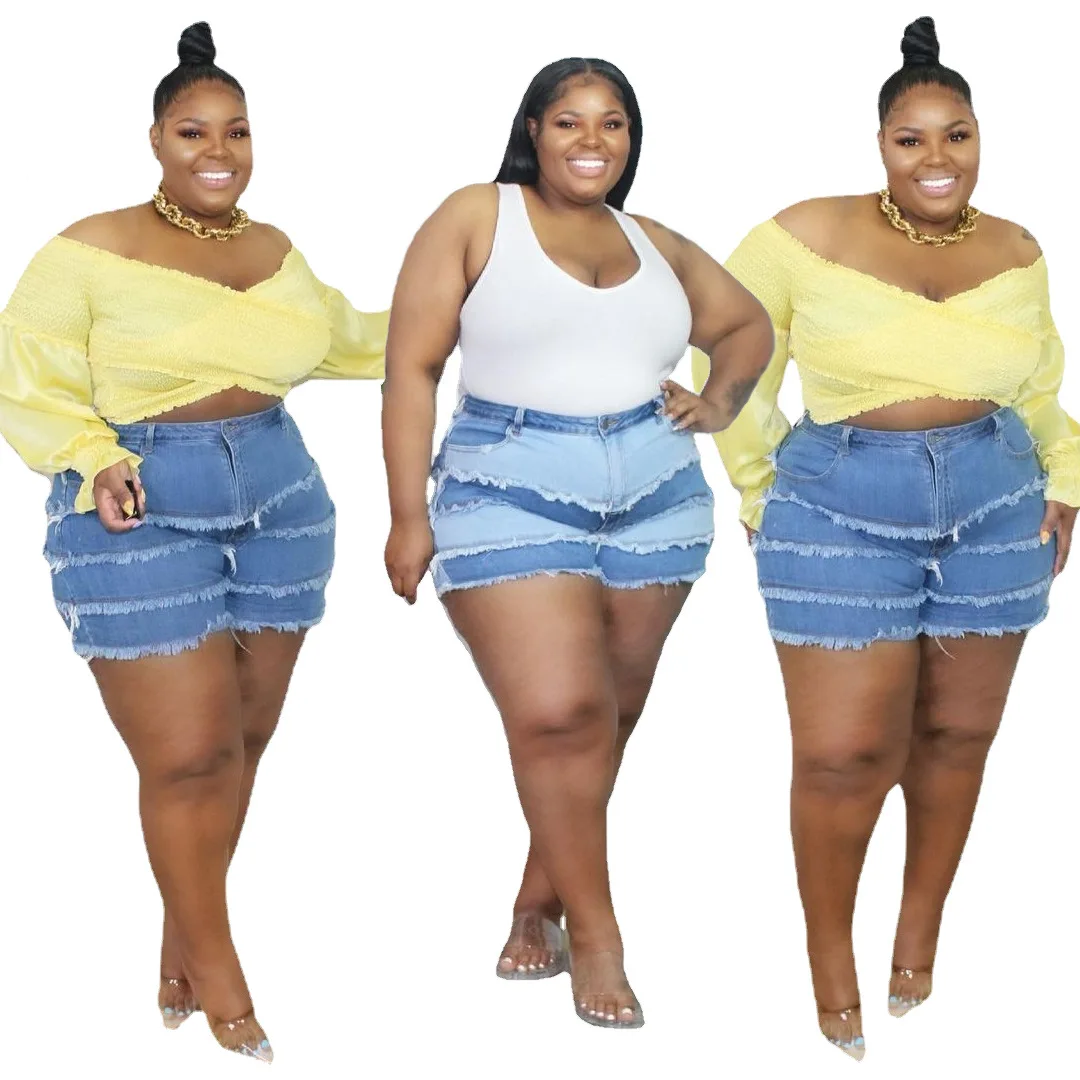 2021 Summer Fashion Sexy New Plus Size Women's Clothing Multi Layer Edging Color Matching Denim Shorts
2021 Summer Fashion Sexy New Plus Size Women's Clothing Multi Layer Edging Color Matching Denim Shorts