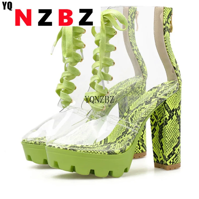 YQNZBZ Sexy PVC Transparent Round Toe Ankle Zipper Boots Fashion Green Serpentine Lace-up High Platform Women Autumn Shoes
YQNZBZ Sexy PVC Transparent Round Toe Ankle Zipper Boots Fashion Green Serpentine Lace-up High Platform Women Autumn Shoes