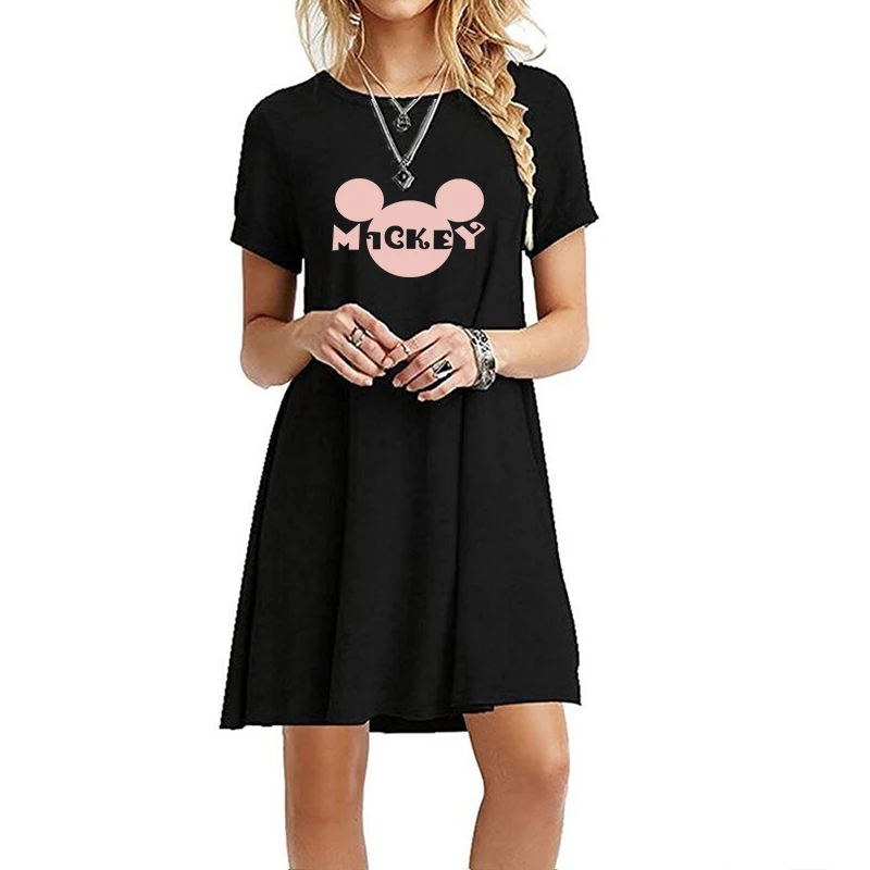 Casual Dress Ladies A-Line Women Mickey Mouse Disney Print Short Sleeve Loose Mini Robe Beach Summer Party Vintage Vestidos
Casual Dress Ladies A-Line Women Mickey Mouse Disney Print Short Sleeve Loose Mini Robe Beach Summer Party Vintage Vestidos