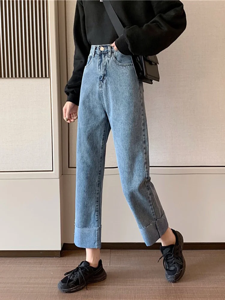Early Autumn 2021 New Female Denim Pants Design Sense of Minority High Waist Loose Straight Nine Point Wide Leg Pants Spring and
Early Autumn 2021 New Female Denim Pants Design Sense of Minority High Waist Loose Straight Nine Point Wide Leg Pants Spring and