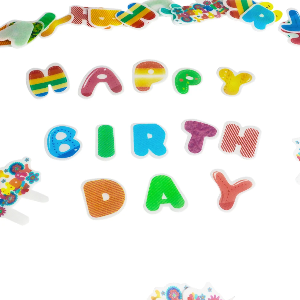 1Box Happy Birthday Letters Flowers Edible Glutinous Wafer Rice Paper Cake Topper Birthday Party Dessert Decors Cake Baking Tool
1Box Happy Birthday Letters Flowers Edible Glutinous Wafer Rice Paper Cake Topper Birthday Party Dessert Decors Cake Baking Tool