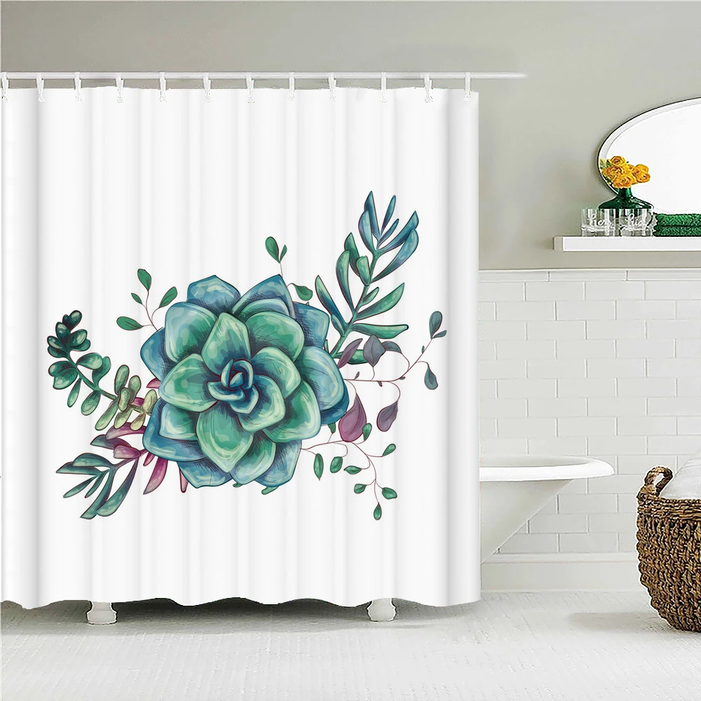 High Quality Small Fresh Green Plant Cactus Fabric Shower Curtain Waterproof Bath Curtains for Bathroom Decorate with Hooks
High Quality Small Fresh Green Plant Cactus Fabric Shower Curtain Waterproof Bath Curtains for Bathroom Decorate with Hooks