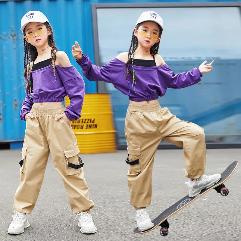 Jazz Dance Costumes Girls Hiphop Street Dance Practice Dancing Wear Kids Stage Performance Rave Outfit Purple Clothing DF1634
Jazz Dance Costumes Girls Hiphop Street Dance Practice Dancing Wear Kids Stage Performance Rave Outfit Purple Clothing DF1634