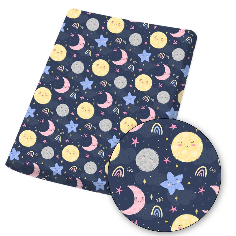 Polyester Cotton Fabric Star Moon Universe Painted Cloth Sheets Home Textile Crafts Clothe Bag Mask Making Material 45*145cm/pc
Polyester Cotton Fabric Star Moon Universe Painted Cloth Sheets Home Textile Crafts Clothe Bag Mask Making Material 45*145cm/pc
