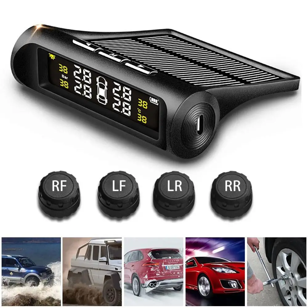 Умный автомобиль TPMS система контроля давления в шинах солнечной энергии
