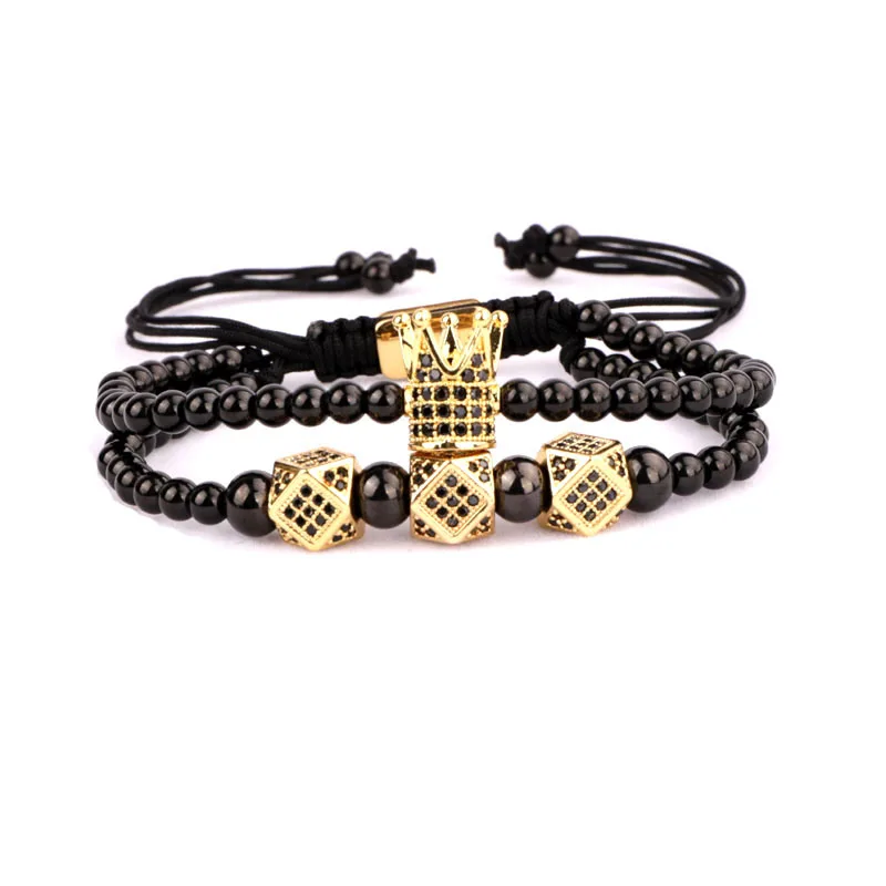 High Quality CZ Micro Pave Crown Charm Stainless Steel Beads Adjustable Bracelet Men Jewelry
High Quality CZ Micro Pave Crown Charm Stainless Steel Beads Adjustable Bracelet Men Jewelry