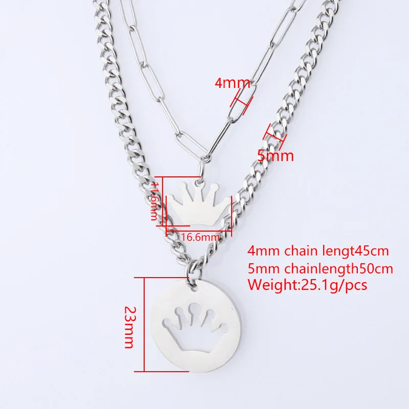 5pcs/lot Mirror polished stainless steel retro style clavicle chain versatile sweater chain double fold crown suit women jewelry
5pcs/lot Mirror polished stainless steel retro style clavicle chain versatile sweater chain double fold crown suit women jewelry
