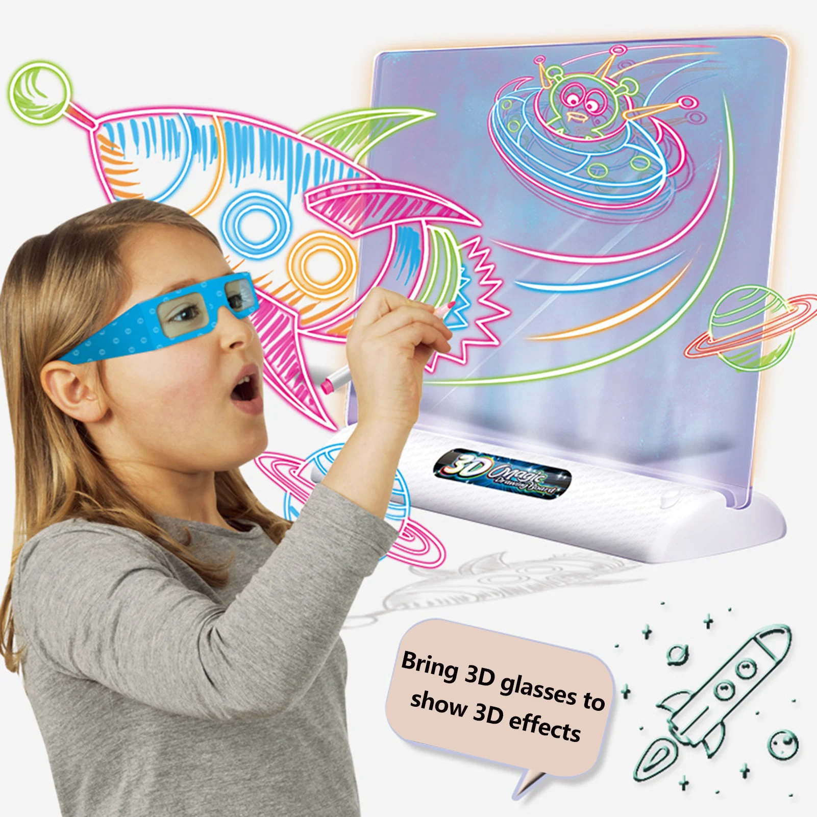 Montessori Drawing Board LED Light Effects Puzzle Magic 3D Drawing Pad Pen Painting Drawing Board Educational Toy Christmas Gift
Montessori Drawing Board LED Light Effects Puzzle Magic 3D Drawing Pad Pen Painting Drawing Board Educational Toy Christmas Gift