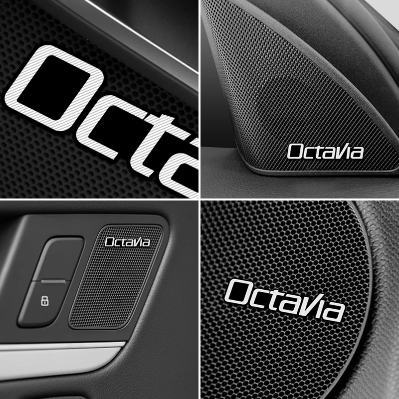 4 шт. Автомобильная декоративная 3D алюминиевая эмблема наклейка для Skoda Octavia A5 A7
