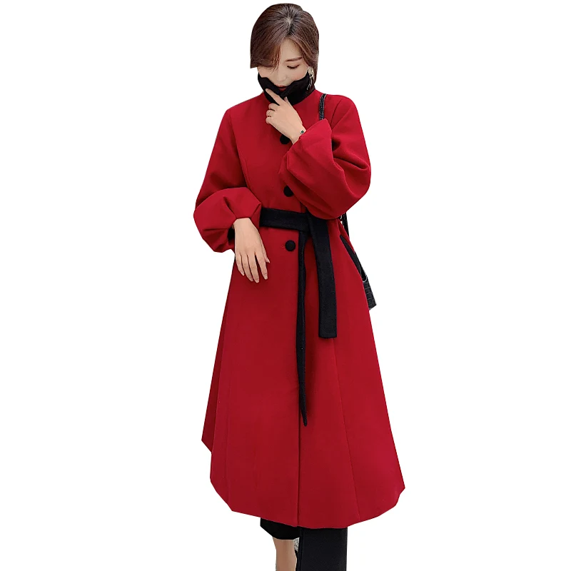 Deivor 2020 new fall and winter woolen overcoat women's long knee red thin temperament long coat
Deivor 2020 new fall and winter woolen overcoat women's long knee red thin temperament long coat