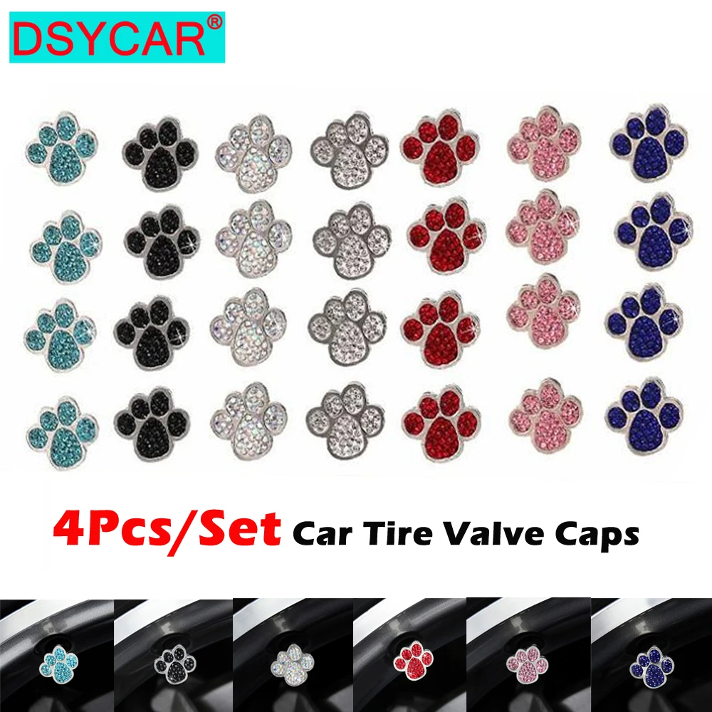 DSYCAR 4Pcs/Set Car Wheel Tyre Stem Air Caps Paw Diamond Dust-proof Caps Handmade Rhinestone Car Tire Valve Caps
DSYCAR 4Pcs/Set Car Wheel Tyre Stem Air Caps Paw Diamond Dust-proof Caps Handmade Rhinestone Car Tire Valve Caps
