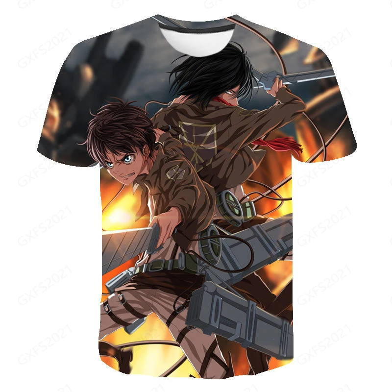 Summer Men's Harajuku Style T-Shirt Cartoon Style Attack On Titan Printed 3D T-Shirt Fashion Street Party Travel Hot Sale
Summer Men's Harajuku Style T-Shirt Cartoon Style Attack On Titan Printed 3D T-Shirt Fashion Street Party Travel Hot Sale
