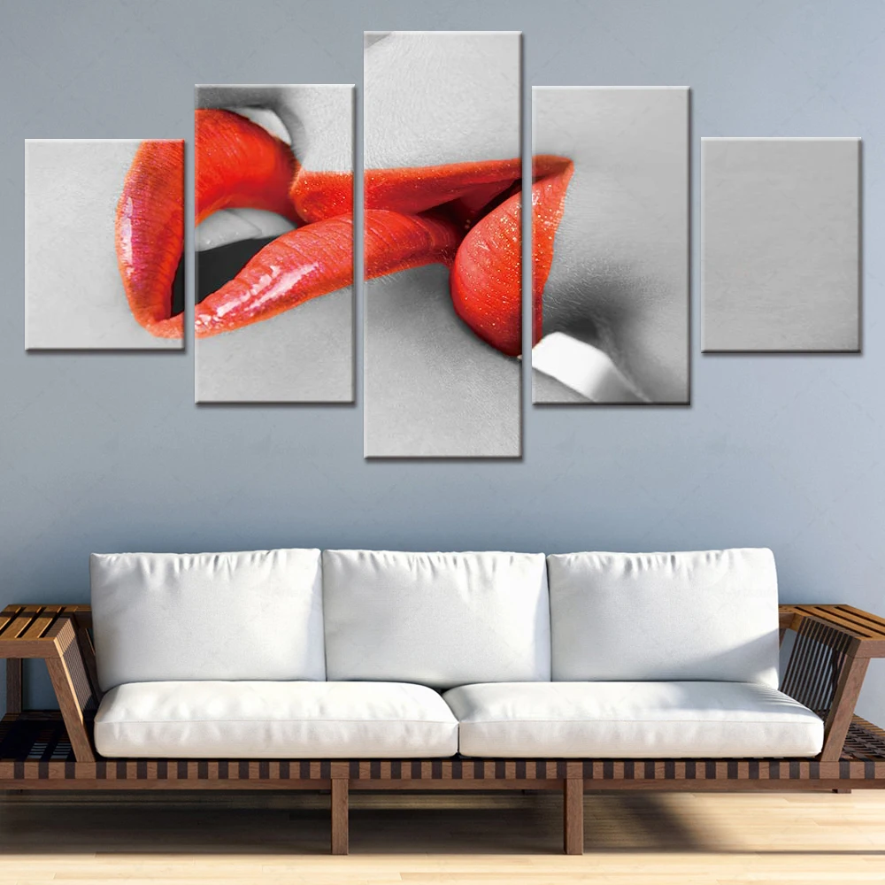 Artsailing 5 Piece Painting Fashion Red lips Kiss Poster Frame Wall Art Canvas Living Room Decoration HD Modular Cuadros Artwork
Artsailing 5 Piece Painting Fashion Red lips Kiss Poster Frame Wall Art Canvas Living Room Decoration HD Modular Cuadros Artwork