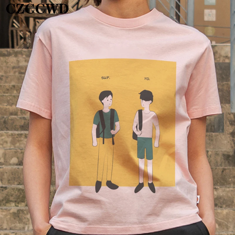 CZCCWD Harajuku Tee Shirt Skip Two Guys Small Talk Print Tshirt Women Casual O-neck Summer Fashion Korean Hipster Streetwear Top
CZCCWD Harajuku Tee Shirt Skip Two Guys Small Talk Print Tshirt Women Casual O-neck Summer Fashion Korean Hipster Streetwear Top