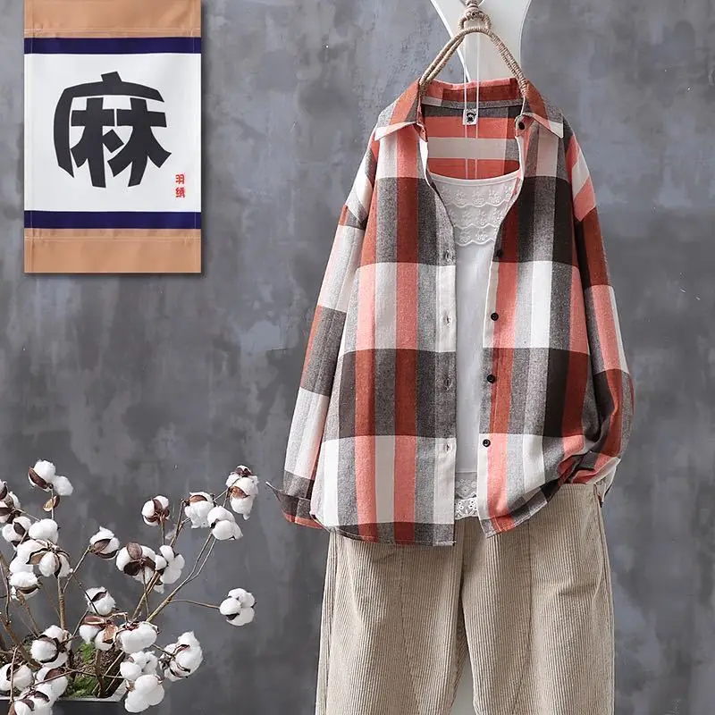 Autumn New Casual Female Plaid Shirt Loose Jackets Women Long Sleeve Top Harajuku Outerwear Womens Vintage Blouse Coats Jacket
Autumn New Casual Female Plaid Shirt Loose Jackets Women Long Sleeve Top Harajuku Outerwear Womens Vintage Blouse Coats Jacket
