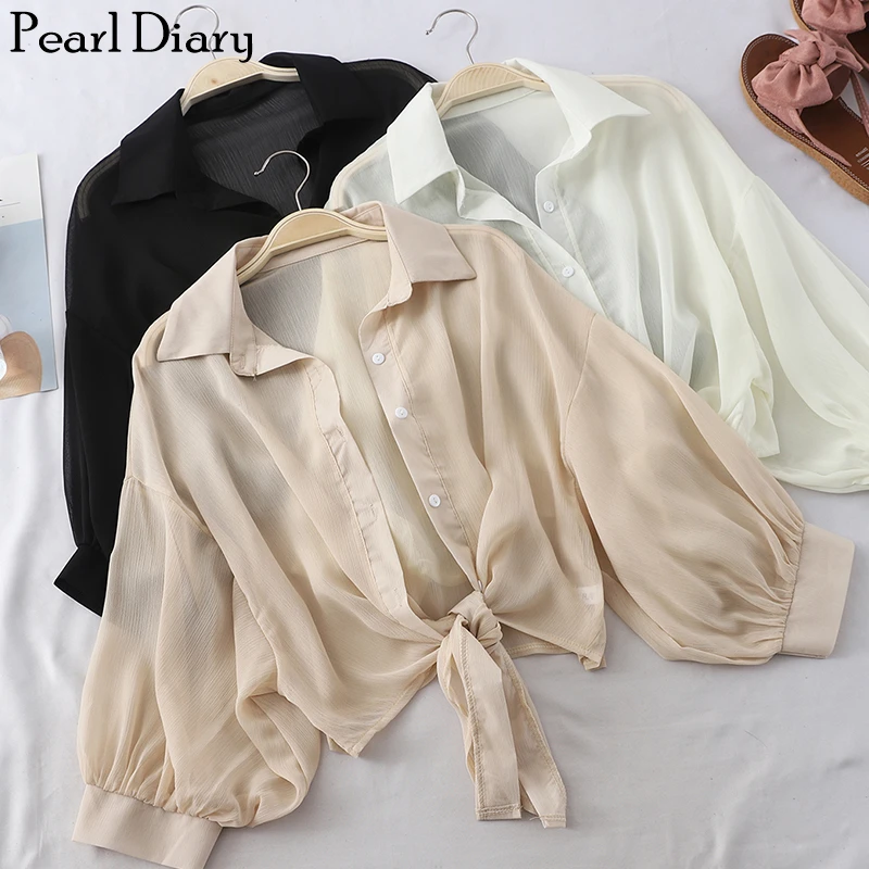 Pearl Diary Women Crinkle Chiffon Shirts Balloon Sleeve Buttoned Up Beach Cover Up Sheer Top Front Tie Waist Elegant Beach Tops
Pearl Diary Women Crinkle Chiffon Shirts Balloon Sleeve Buttoned Up Beach Cover Up Sheer Top Front Tie Waist Elegant Beach Tops