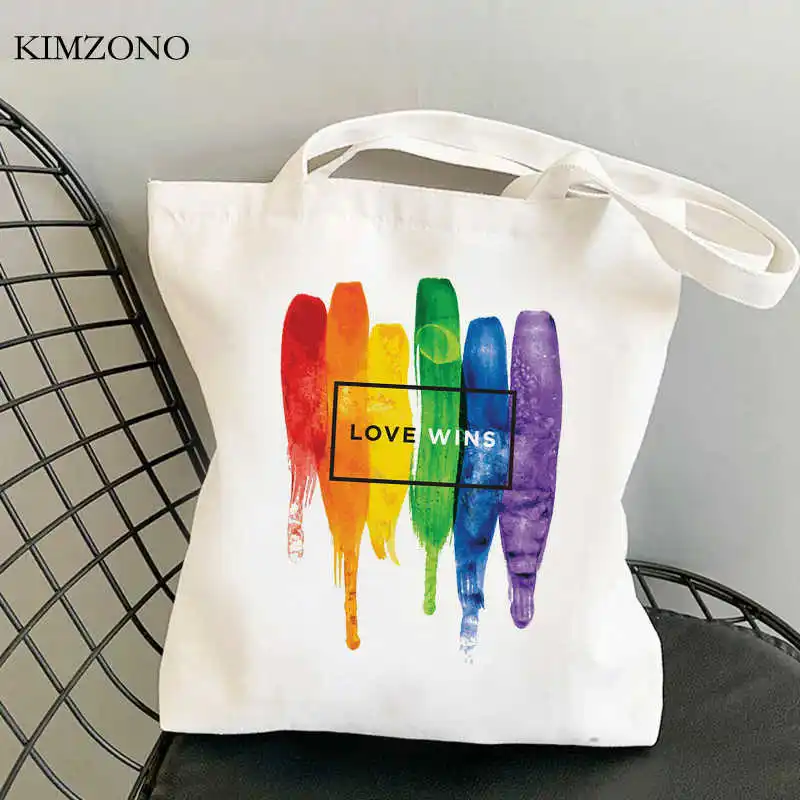 Радужная сумка для покупок ЛГБТ Pride эко-многоразовая холщовая Хлопковая