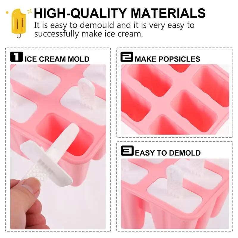 1 Set Convenient Ice Mold Multipurpose DIY Mold With 6 Ice Cream Sticks 
1 Set Convenient Ice Mold Multipurpose DIY Mold With 6 Ice Cream Sticks