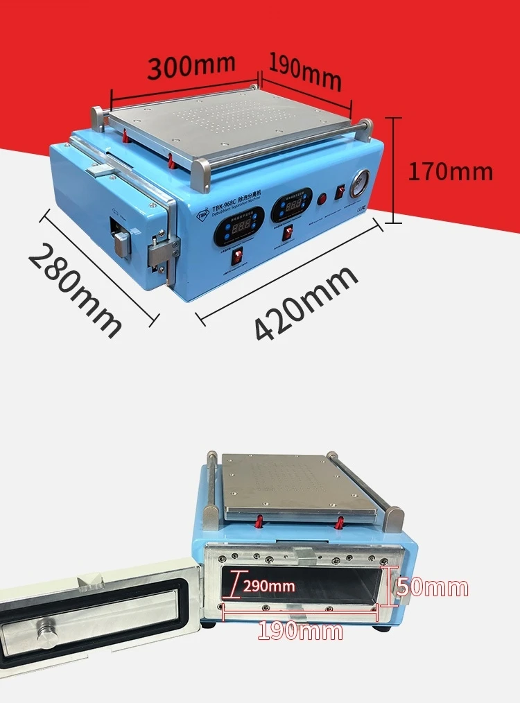 2 in 1 LY TBK 968C 12 inch LCD Screen Separator with autoclave OCA debubble machine Built in vacuum pump for mobiles tablets
2 in 1 LY TBK 968C 12 inch LCD Screen Separator with autoclave OCA debubble machine Built in vacuum pump for mobiles tablets