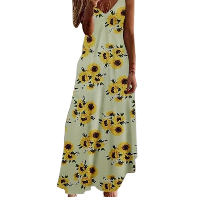 Женское платье-макси с V-образным вырезом, без рукавов
Женское платье-макси с V-образным вырезом, без рукавов