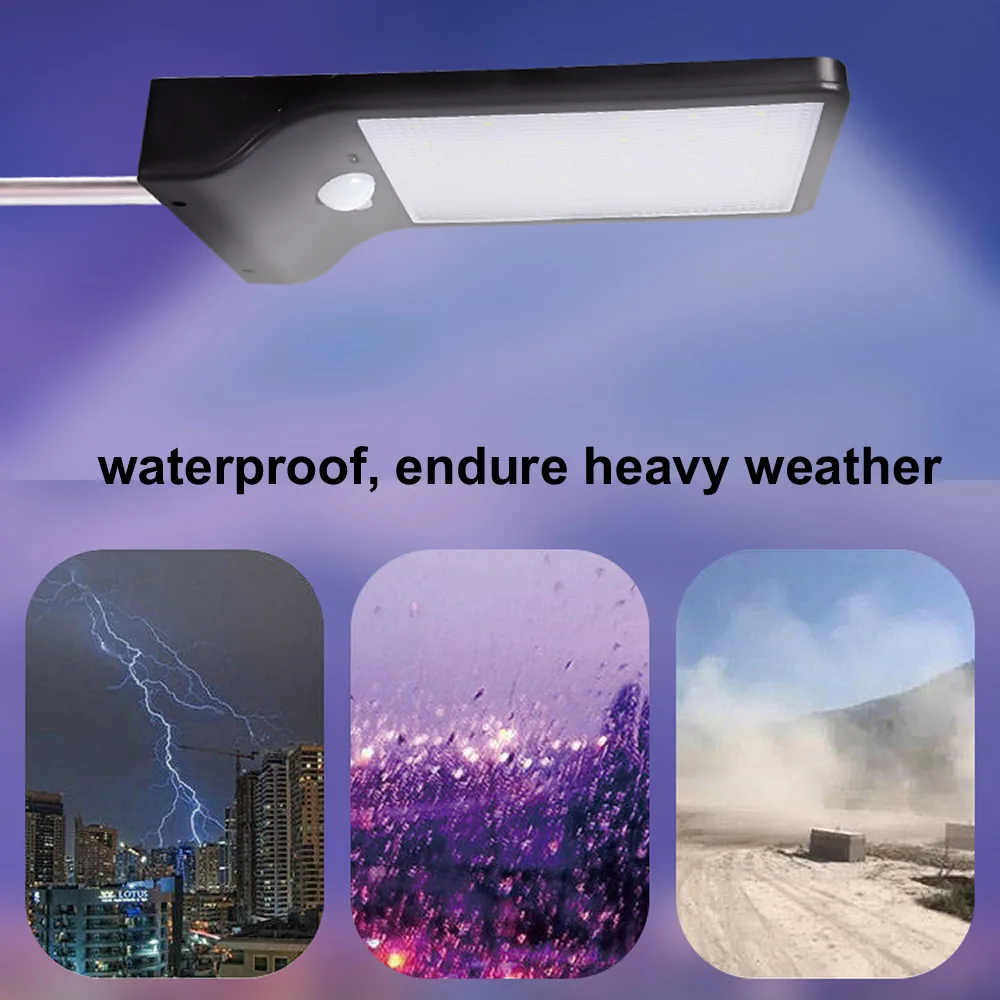 Aluminum pole 48/36 LED Solar powered PIR Motion Sensor Light lamp Garden Outdoor Pathway Sense Street Path Yard Waterproof Wall | Лампы и