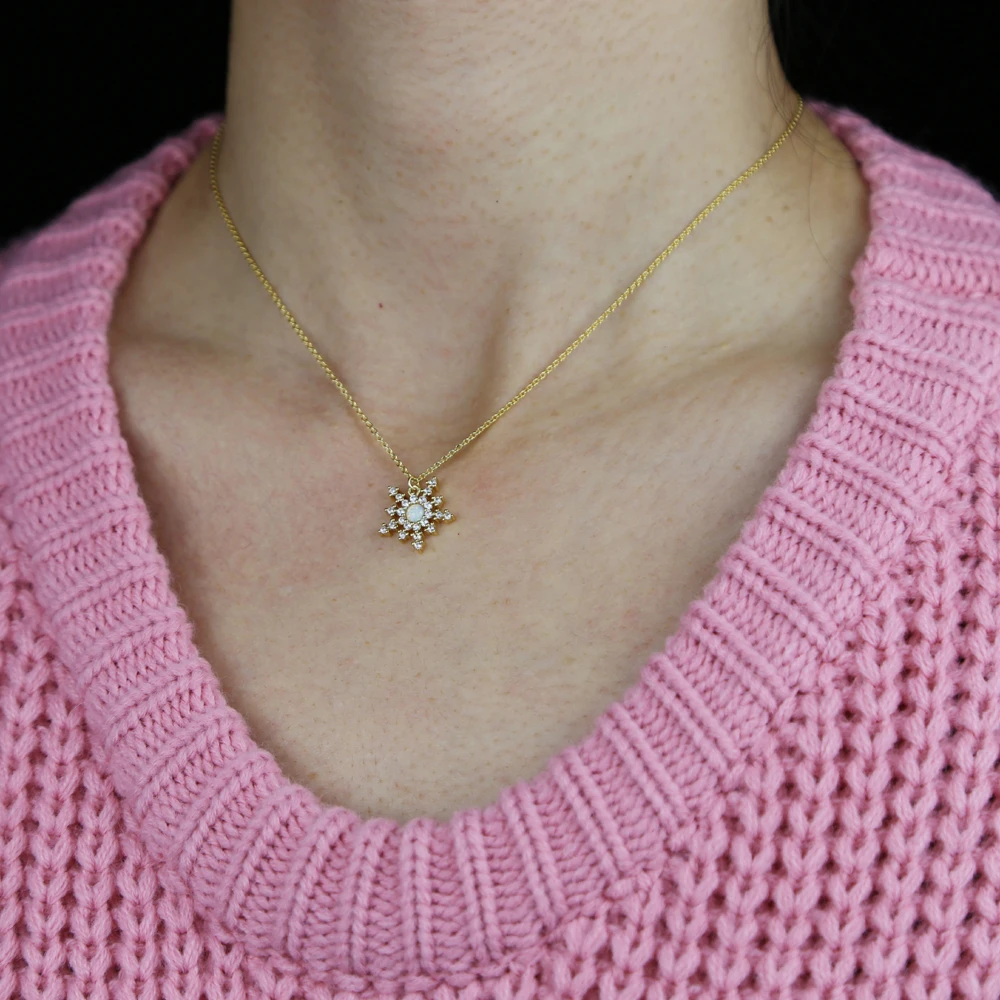 New fashion delicate flower charm gold Color Pendant Necklace for elegance women natural white opal Stone necklace Jewelry
New fashion delicate flower charm gold Color Pendant Necklace for elegance women natural white opal Stone necklace Jewelry