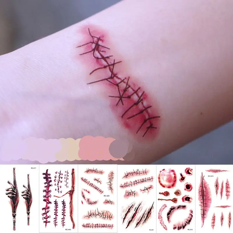 New Halloween Waterproof Tattoos Various Scars Art Deco Temporary Tatoo Men and Women Lasting Horror Funny Stickers Fake Tattoos
New Halloween Waterproof Tattoos Various Scars Art Deco Temporary Tatoo Men and Women Lasting Horror Funny Stickers Fake Tattoos