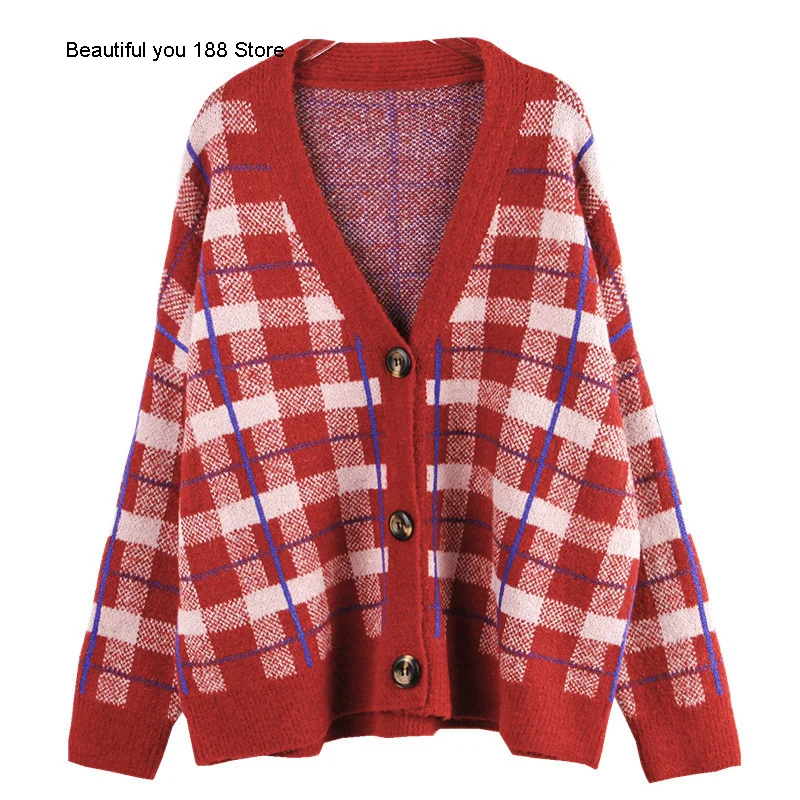 Осень 2020 в британском стиле в контрастную клетку из жаккардовой ткани с v-образным вырезом кнопка вязаный кардиган средней длины Длинный св... 
Осень 2020 в британском стиле в контрастную клетку из жаккардовой ткани с v-образным вырезом кнопка вязаный кардиган средней длины Длинный св...