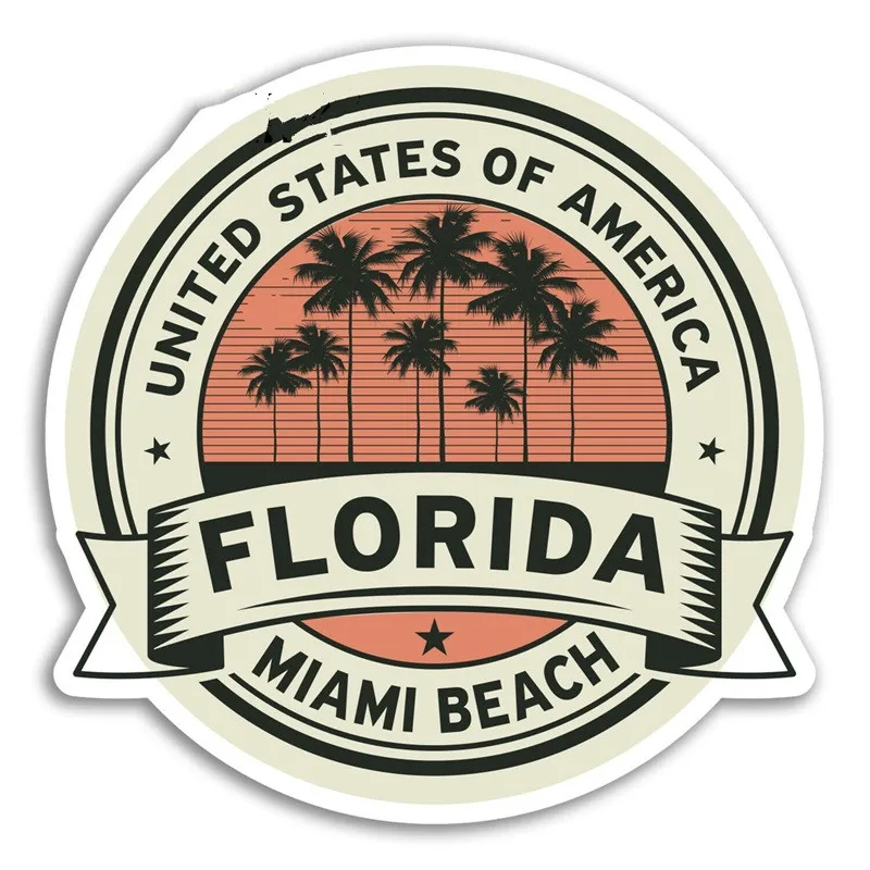 Miami Florida Vinyl Stickers America Sticker Laptop Luggage Bumper Decals Waterproof Car Accessories Decoration KK13*13cm
Miami Florida Vinyl Stickers America Sticker Laptop Luggage Bumper Decals Waterproof Car Accessories Decoration KK13*13cm