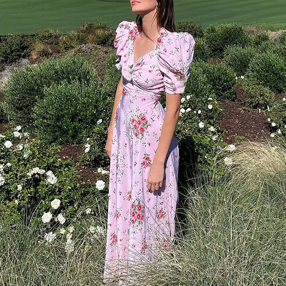 2021 Summer New Women's Dress Puff Sleeve High Waist Retro Printing V-neck Floral Western Style Fashion Temperament Casual
2021 Summer New Women's Dress Puff Sleeve High Waist Retro Printing V-neck Floral Western Style Fashion Temperament Casual