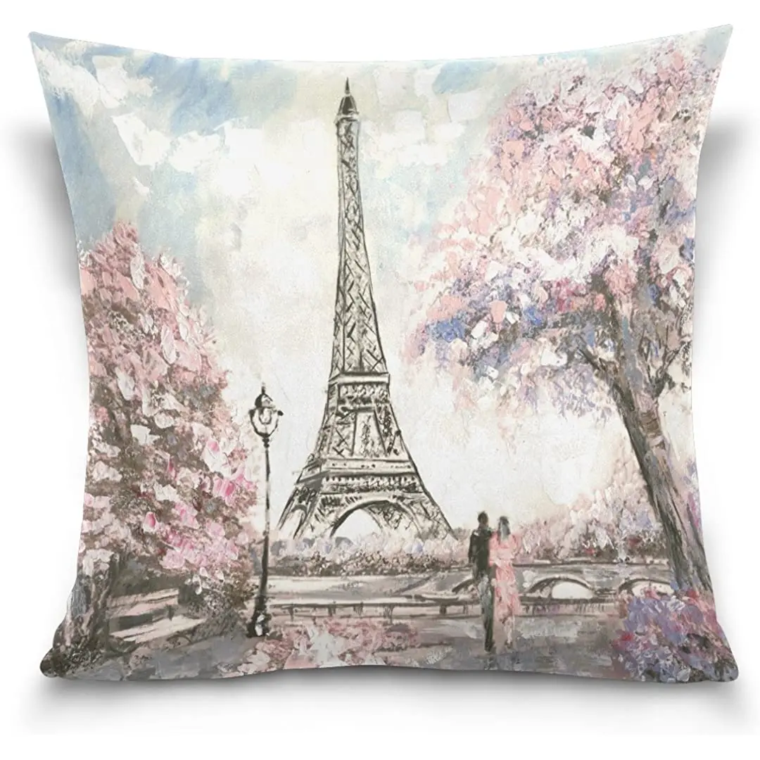 Throw Pillow Case Decorative Cushion Cover Square Pillowcase, Oil Painting France Paris Eiffel Tower Lover Bed Pillow Case
Throw Pillow Case Decorative Cushion Cover Square Pillowcase, Oil Painting France Paris Eiffel Tower Lover Bed Pillow Case